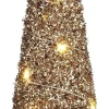 Mica Decorations decoratieboom kegel goud met verlichting D 12 H 40 cm