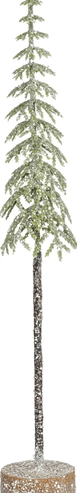 Mica Decorations decoratieboom besneeuwd beige D 7 H 36 cm
