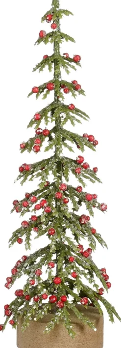 Mica Decorations decoratieboom besneeuwd groen D 6 H 16 cm