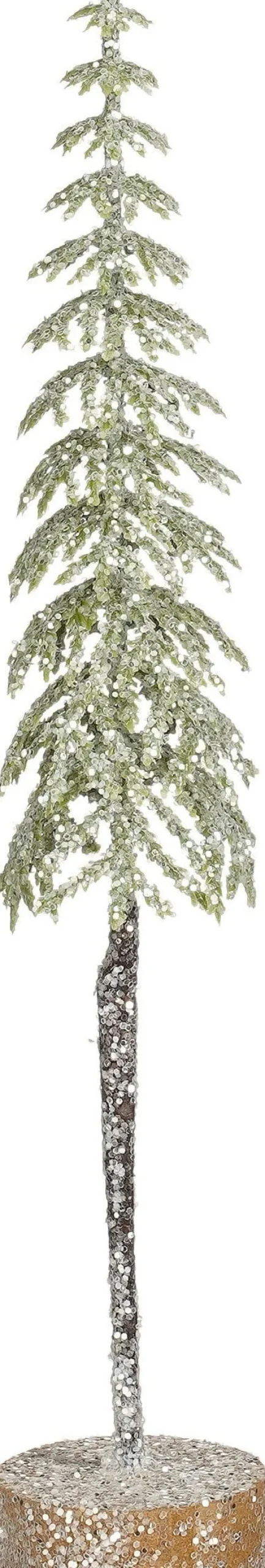 Mica Decorations decoratieboom besneeuwd beige D 6 H 30 cm