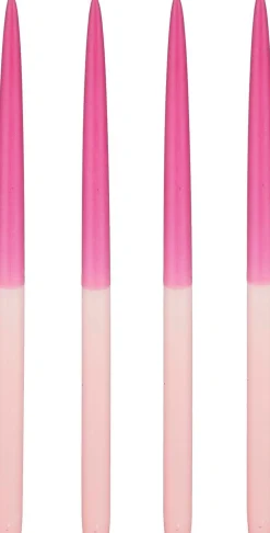 Mica Decorations dinerkaars Dip-dye donkerroze 8 uur D 1,4 H 28 cm 4 stuks