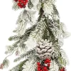 Mica Decorations guirlande Belfort besneeuwd met decoratie 178 cm
