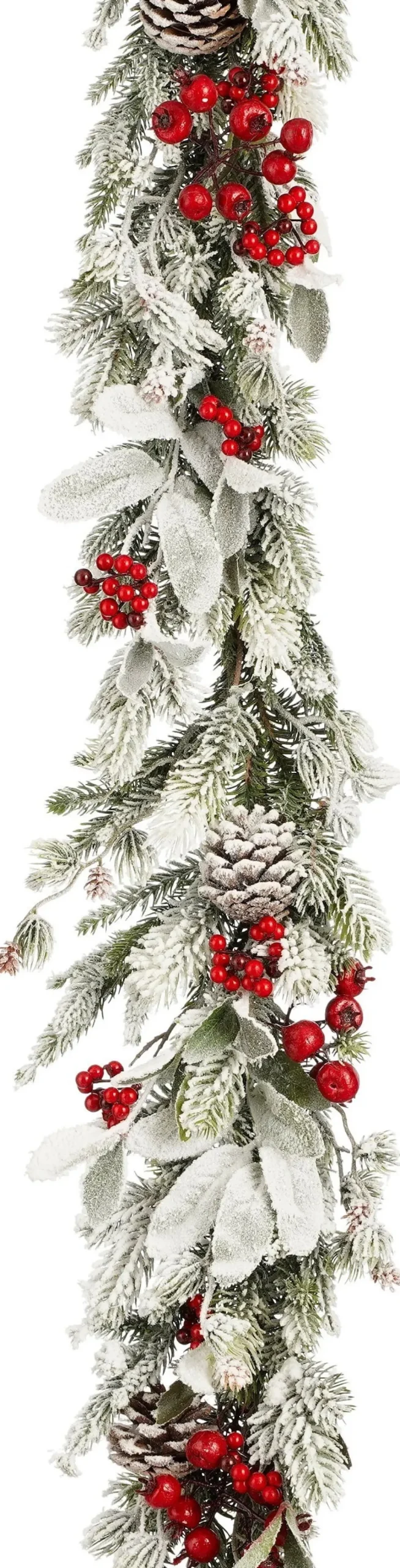 Mica Decorations guirlande Belfort besneeuwd met decoratie 178 cm