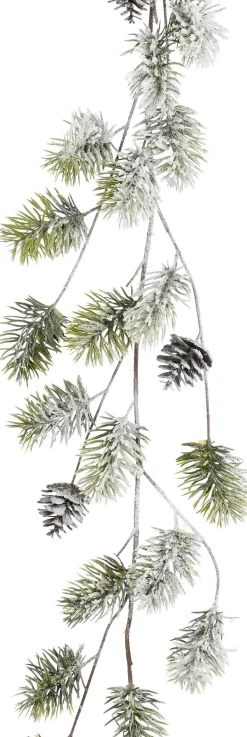 Mica Decorations guirlande Garland besneeuwd dennenappel 180 cm