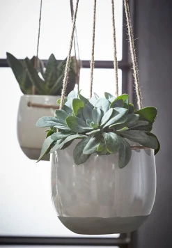 Mica Decorations hangpot Resa D 16,5 H 13,5 lichtgrijs