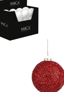 Mica Decorations kerstbal Onbreekbaar rood D 10 cm