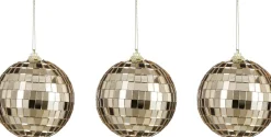 Mica Decorations kerstbal Spiegel goud D 8 cm