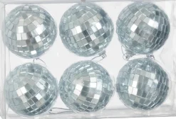 Mica Decorations kerstbal Spiegel zilver D 6cm 6 stuks