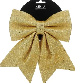 Mica Decorations kerstclip strik goud 20 x 24 cm