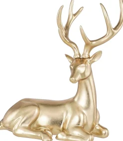 Mica Decorations kerstfiguur hert goud 23 x 34 x 40 cm