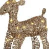 Mica Decorations kerstfiguur hert goud met verlichting 30 x 10 x 50 cm