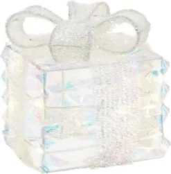 Mica Decorations kerstfiguur cadeau iriserend 12 x 10 x 10 cm