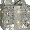 Mica Decorations kerstfiguur cadeau zilver 15 x 15 x 18 cm