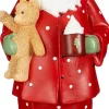 Mica Decorations kerstfiguur kerstman met beer rood 14,5 x 11,5 x 32 cm