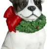 Mica Decorations kerstfiguur franse bulldog wit / zwart 26 x 34 x 66 cm