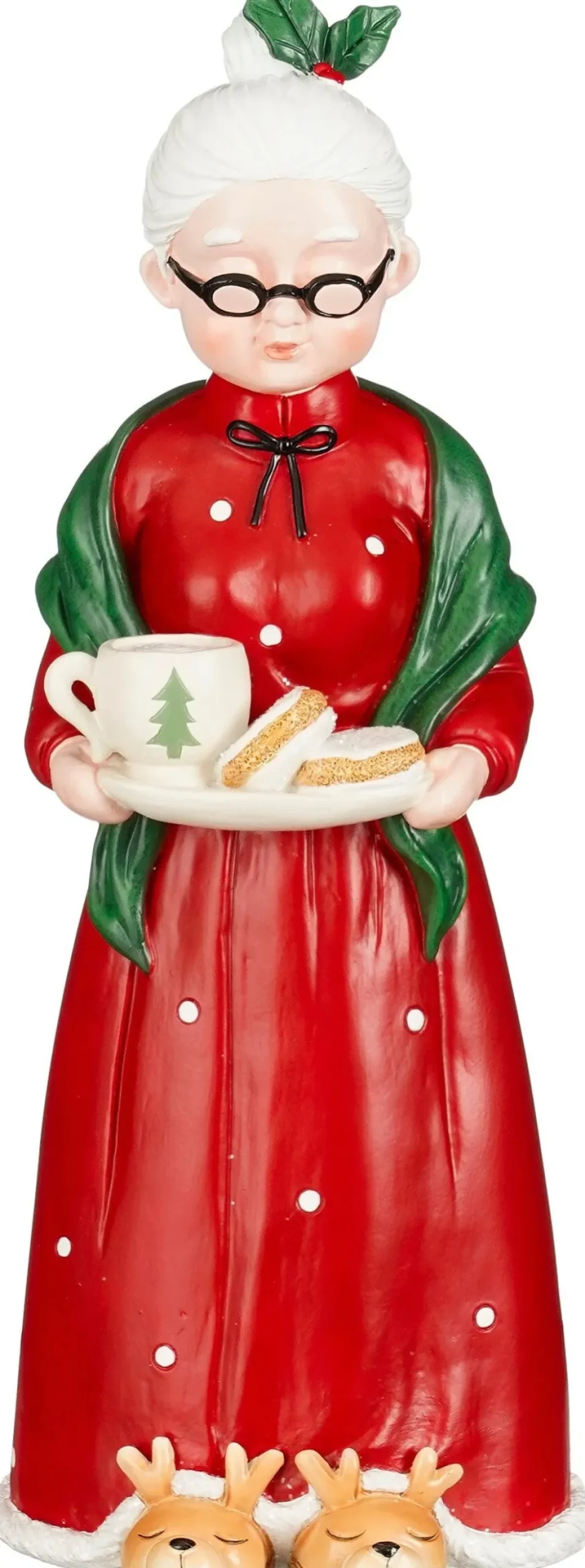 Mica Decorations kerstfiguur mrs santa rood 12 x 11,5 x 31 cm