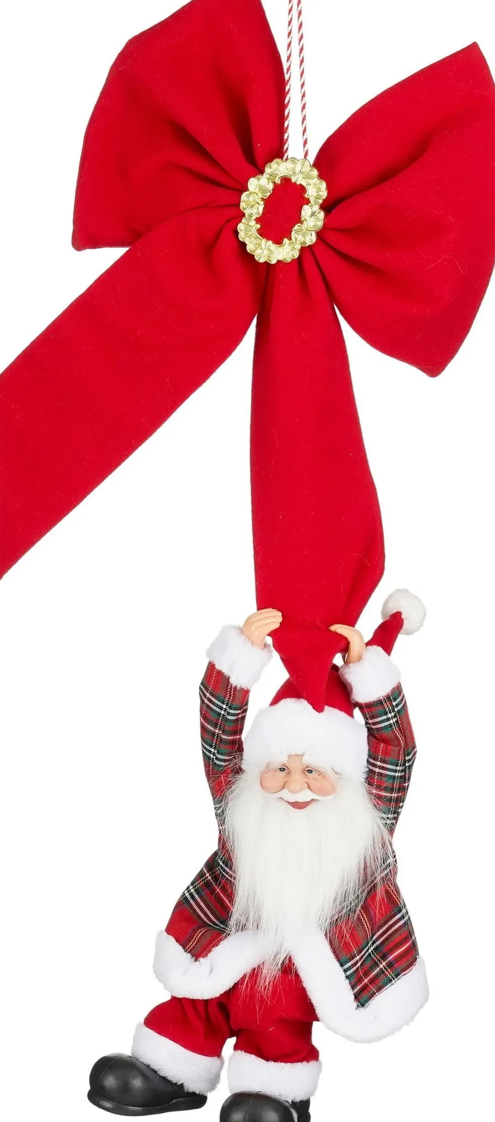 Mica Decorations kersthanger kerstman rood / wit 38 x 15 x 90 cm