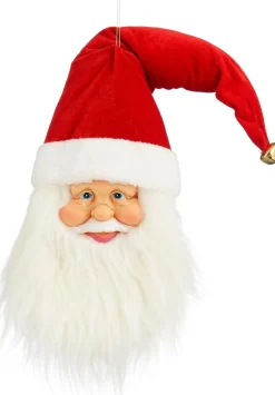 Mica Decorations kersthanger kerstman hoofd rood / wit 20 x 10 x 65 cm