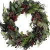 Mica Decorations kerstkrans Bodi bessen bordeaux D 50 H 12 cm