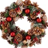 Mica Decorations kerstkrans Roslyn bruin dennenappels D 34 H 9 cm