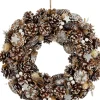 Mica Decorations kerstkrans Declan besneeuwd dennenappels D 45 H 9 cm