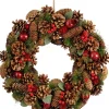 Mica Decorations kerstkrans Landon bruin dennenappels D 45 H 9 cm