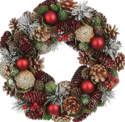 Mica Decorations kerstkrans Eton dennenappel D 34 H 9 cm