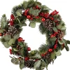 Mica Decorations kerstkrans Marcey kerstballen rood D 50 H 11 cm