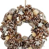 Mica Decorations kerstkrans Declan besneeuwd dennenappels D 34 H 9 cm