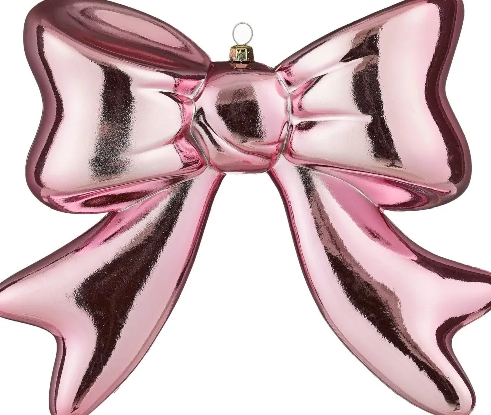 Mica Decorations kerst ornament strik roze 20 x 6 x 20 cm