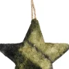 Mica Decorations kerst ornament ster groen D 15 H 4 cm