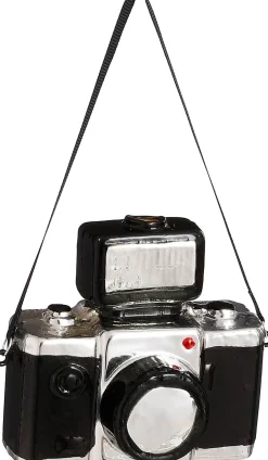 Mica Decorations kerst ornament camera zwart 10 x 5 x 8,5 cm
