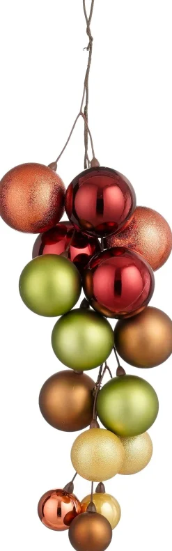 Mica Decorations kerst ornament bundel bruin / goud 16 x 16 x 46 cm