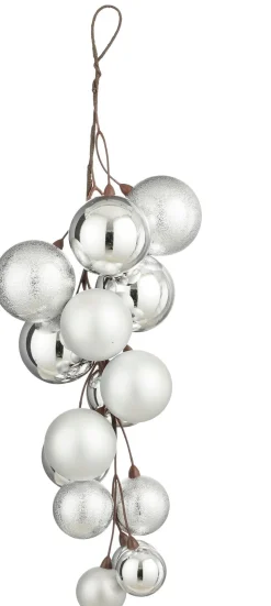 Mica Decorations kerst ornament bundel zilver 16 x 16 x 46 cm