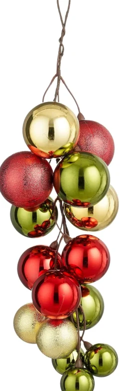 Mica Decorations kerst ornament bundel groen / rood / goud 16 x 16 x 46 cm