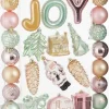 Mica Decorations kerst ornament Joy mix goud / zilver D 6 cm 26 stuks