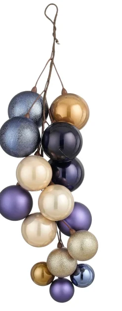 Mica Decorations kerst ornament bundel blauw / wit 16 x 16 x 46 cm