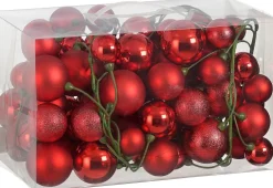 Mica Decorations kerstslinger ballen rood 1,8 m