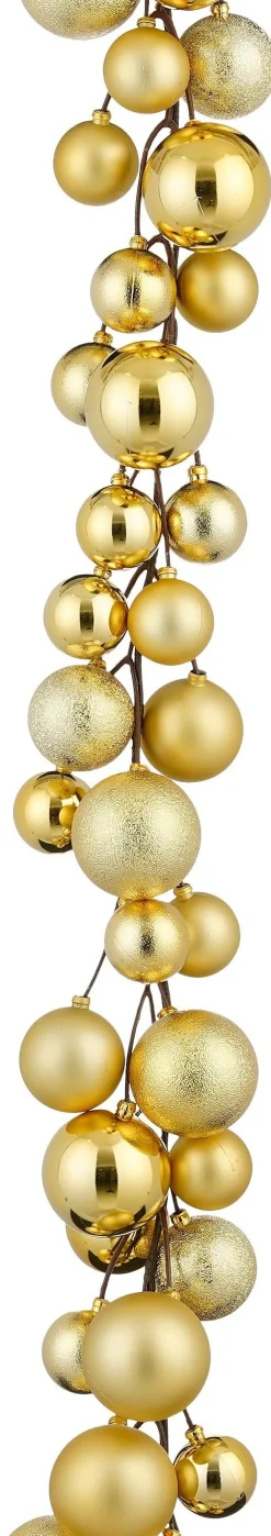 Mica Decorations kerstslinger ballen goud 1,8 m