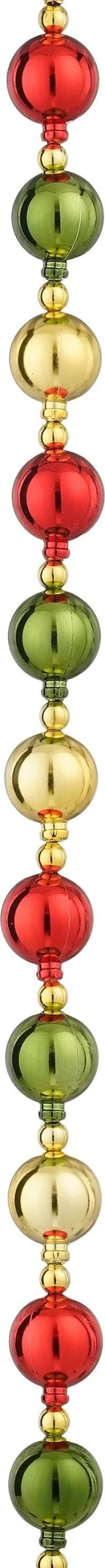 Mica Decorations kerstslinger ballen klein rood 2,1 m