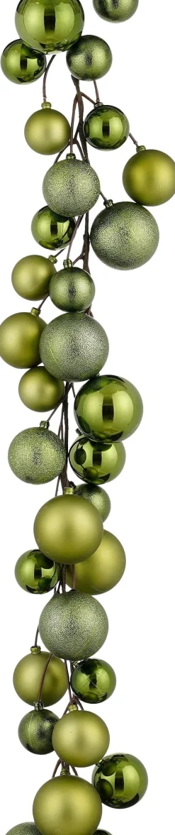 Mica Decorations kerstslinger ballen groen 1,8 m