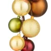 Mica Decorations kerstslinger ballen bruin / goud 1,8 m