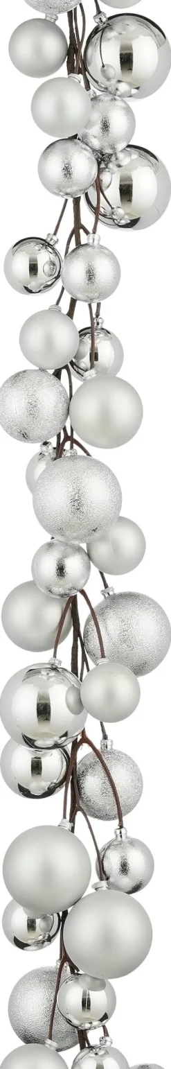 Mica Decorations kerstslinger ballen zilver 1,8 m
