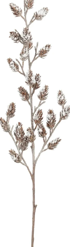 Mica Decorations kersttak dennenappel besneeuwd bruin 88 cm