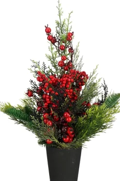 Mica Decorations mini kunstkerstboom bessen rood D 18 H 45 cm