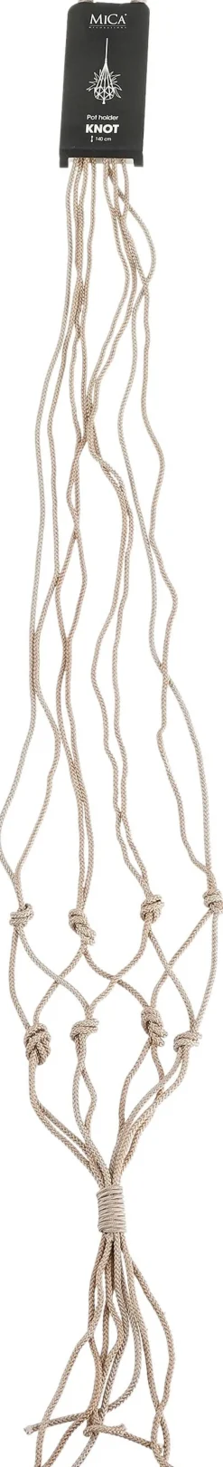 Mica Decorations plantenhanger macramé Knoop bruin H 140 cm