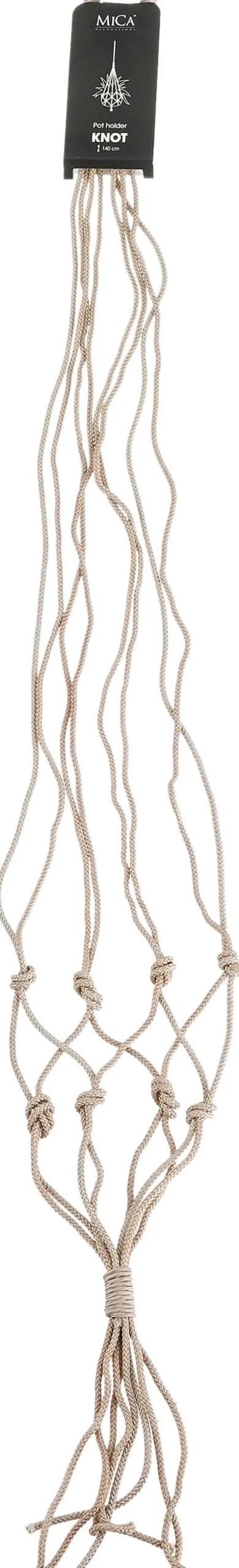 Mica Decorations plantenhanger macramé Knoop bruin H 140 cm