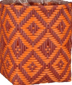Mica Decorations plantenmand Merlijn oranje / terracotta 18 x 18 x 20 cm