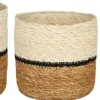 Mica Decorations plantenmand Damian lijnen crème D 16 H 16 cm