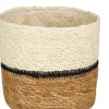 Mica Decorations plantenmand Damian lijnen crème D 12 H 12 cm